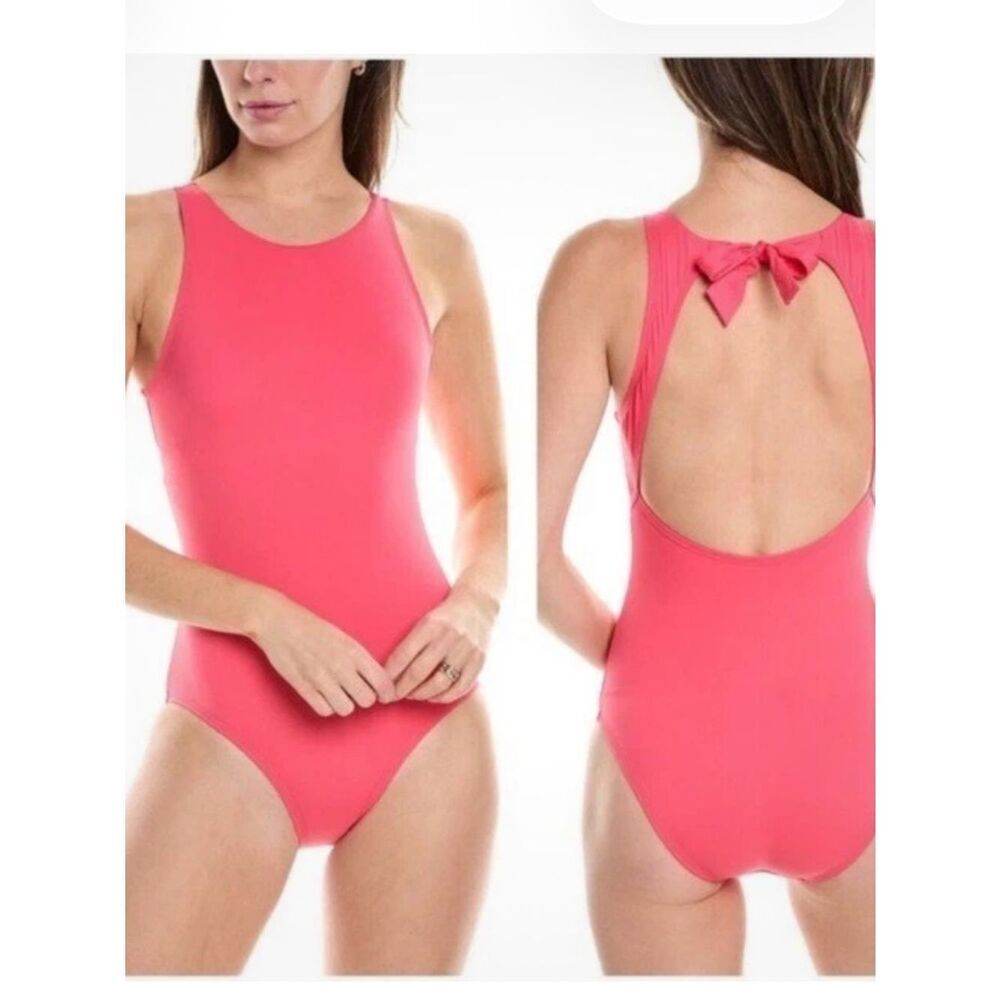 Tommy Bahama Pearl High Neck One Piece Swimsuit, Coral Coast Sz 4, NWOT